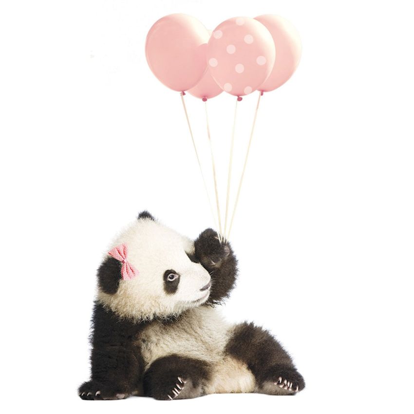 Dekornik - Panda Pink Balloons
