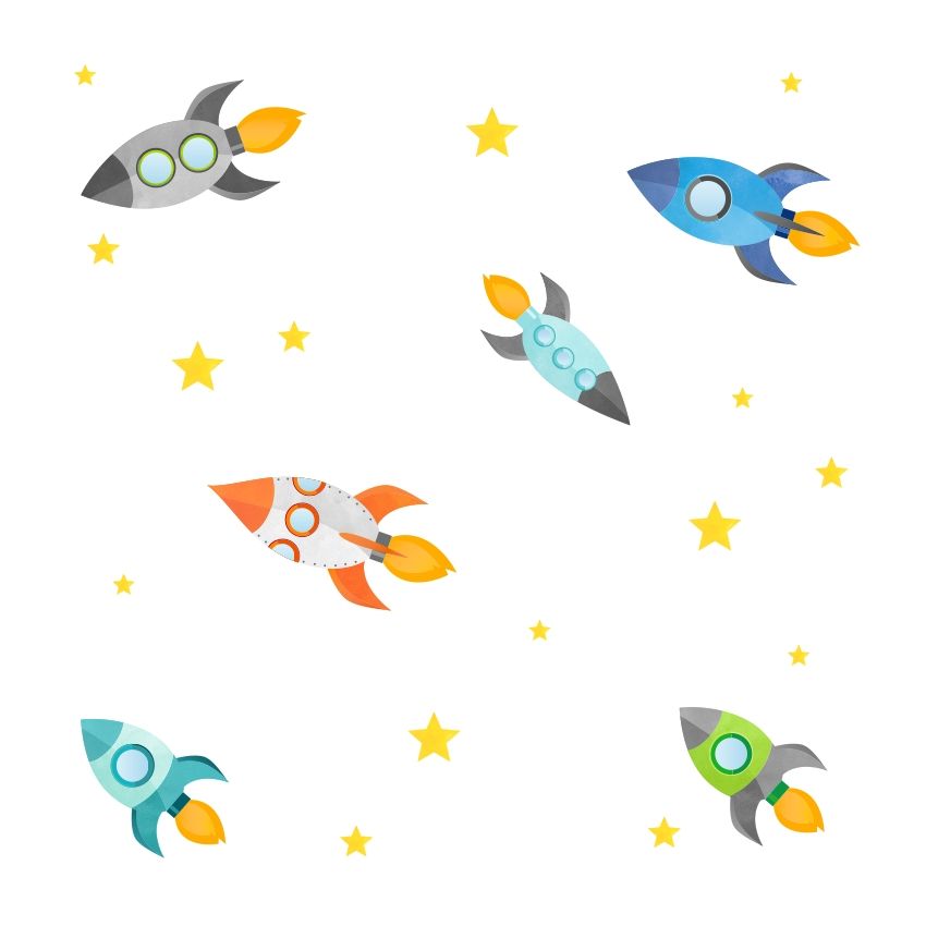 YokoDesign - Wandsticker Bunte Raketen