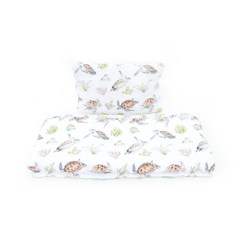 Qbana Mama - Bettdeckenset mit Kissen gefüttert Pazifik Schildkröte