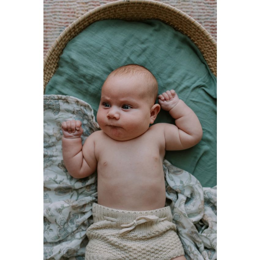 Frankie Lane - Muslin Swaddle Set  Indigo Blue & Green