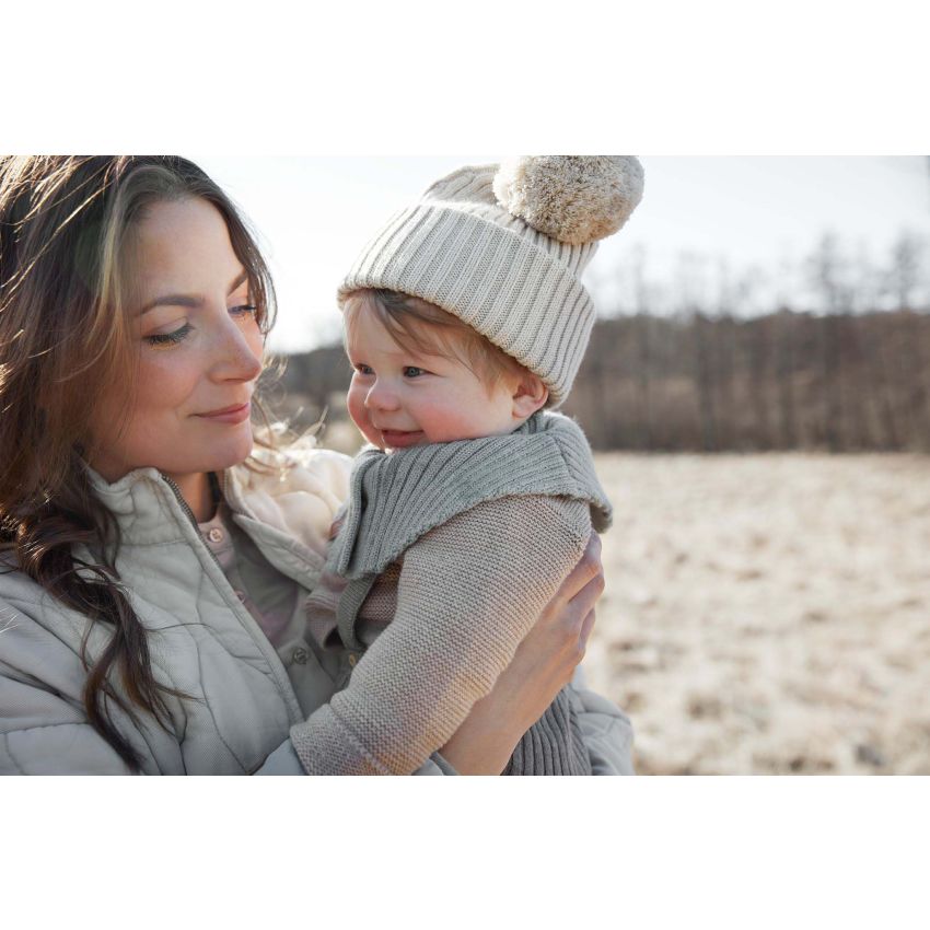 Elodie - Pommel Woll- Mütze Creamy White