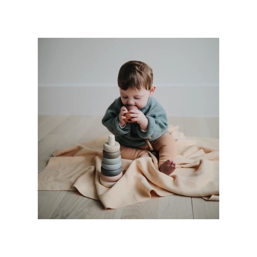 Mushie - Strickdecke Confetti Peach