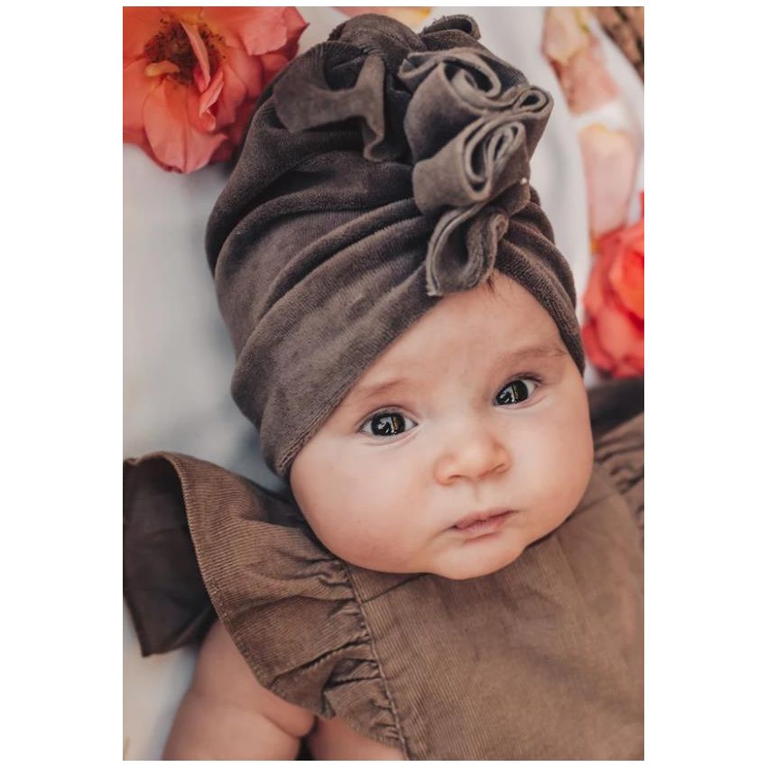 Looks by Luks -  Turban Samt Dark Chocolate