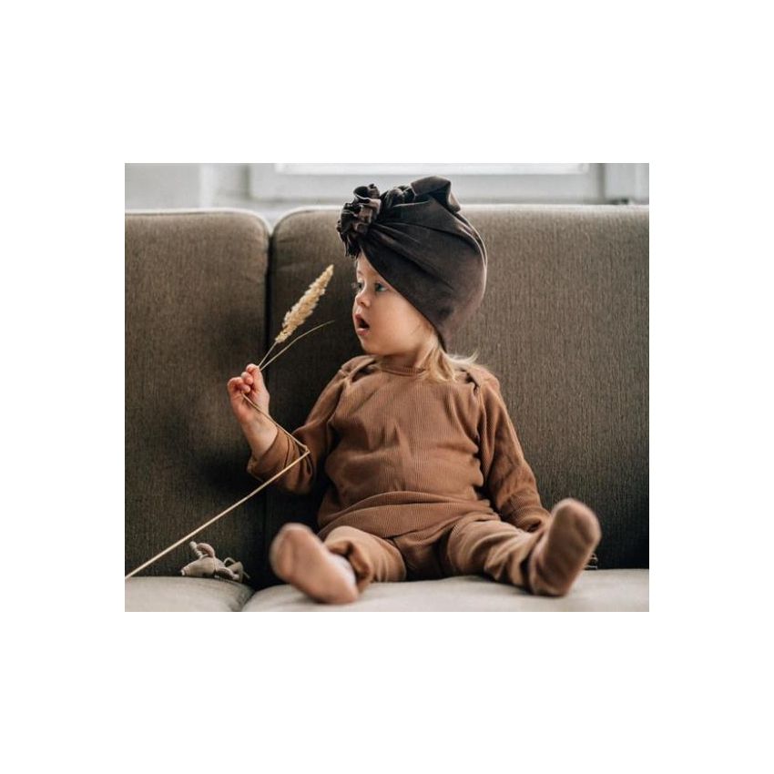 Looks by Luks -  Turban Samt Dark Chocolate