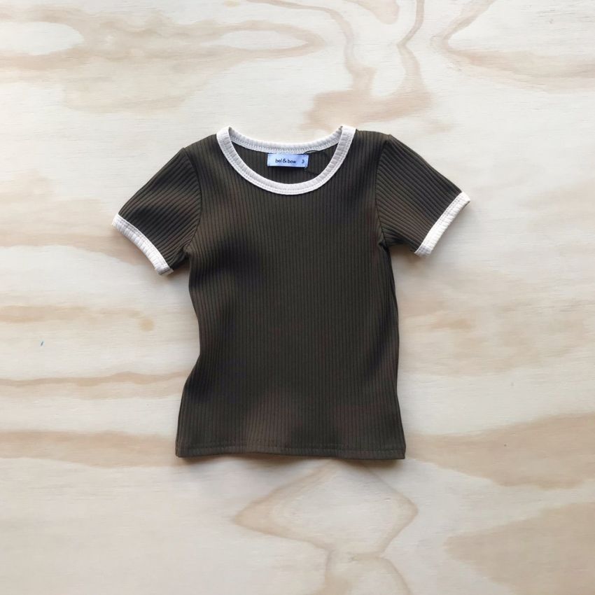 bel&bow - Ribbed Shirt dark Olive