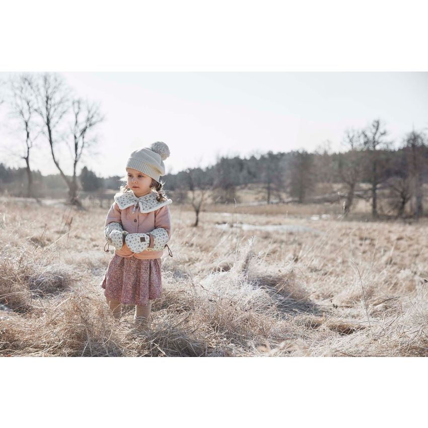 Elodie - Beretmütze Pommel Creamy White