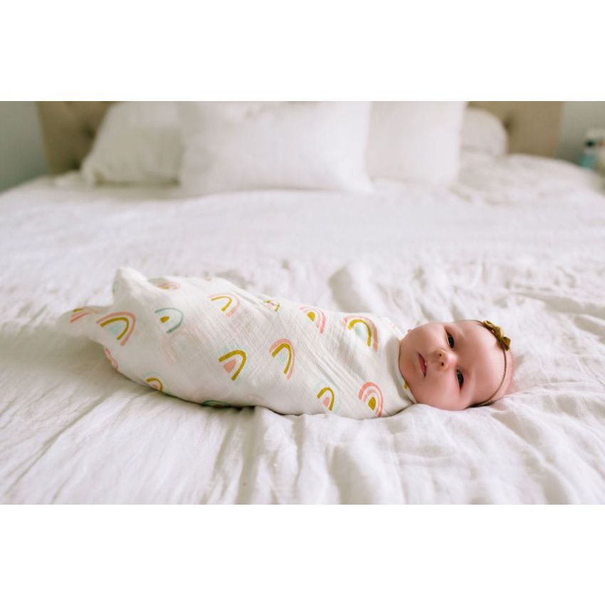 LouLou Lollipop - Muslin Swaddle Pastell Rainbow