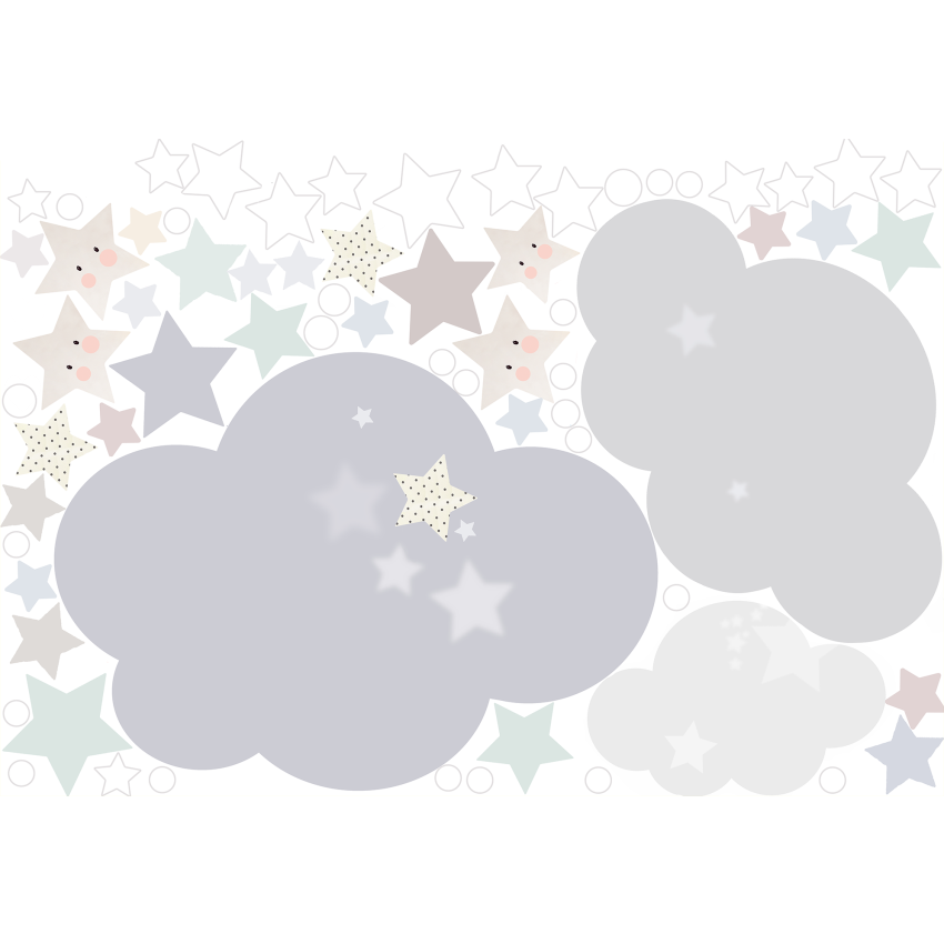 Schmooks - Wandsticker Sleepy Moon & Cloud Erweiterungsset Blau