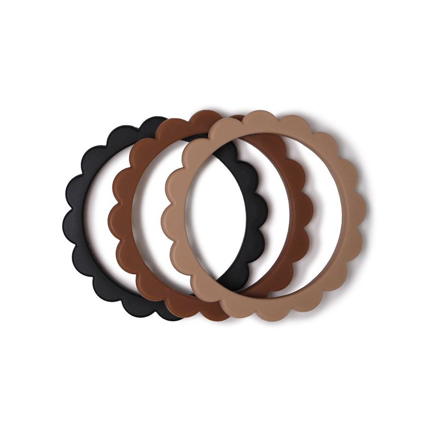 Mushie - Beissring Set Black/Caramel/Natural