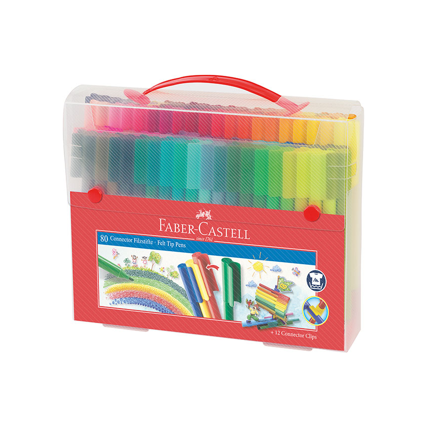 Faber-Castell - Koffer Connector Filzstifte, 80-teilig