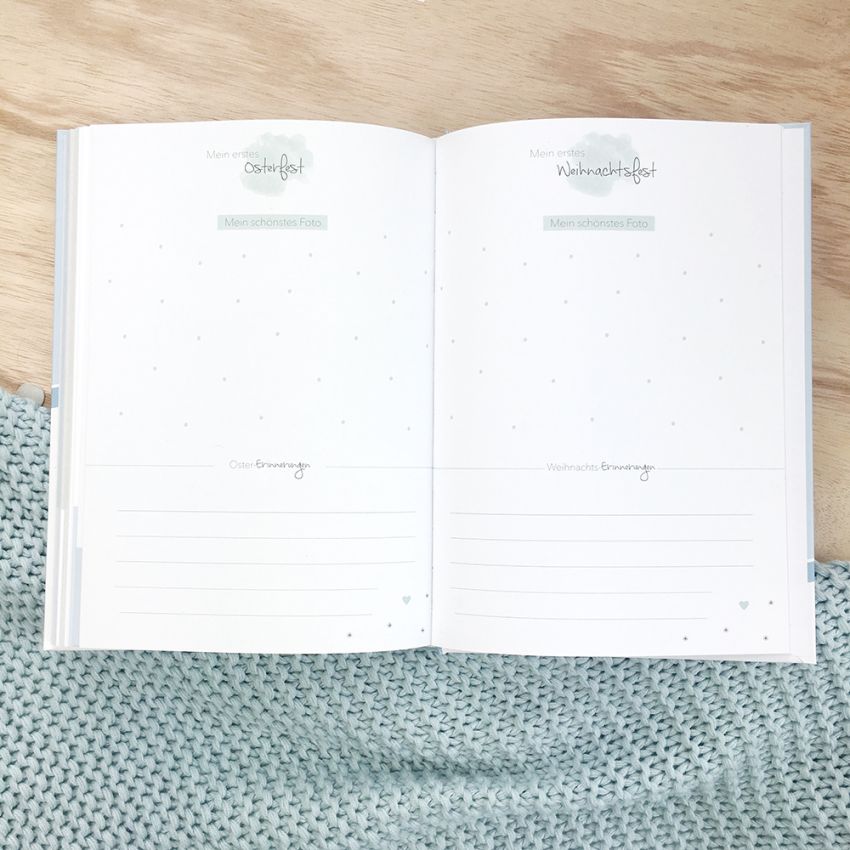 mintkind - Baby Tagebuch Grau Hardcover