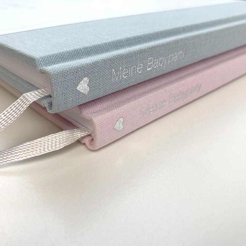 mintkind - Gästebuch Erinnerungsbuch Meine Babyparty Blau