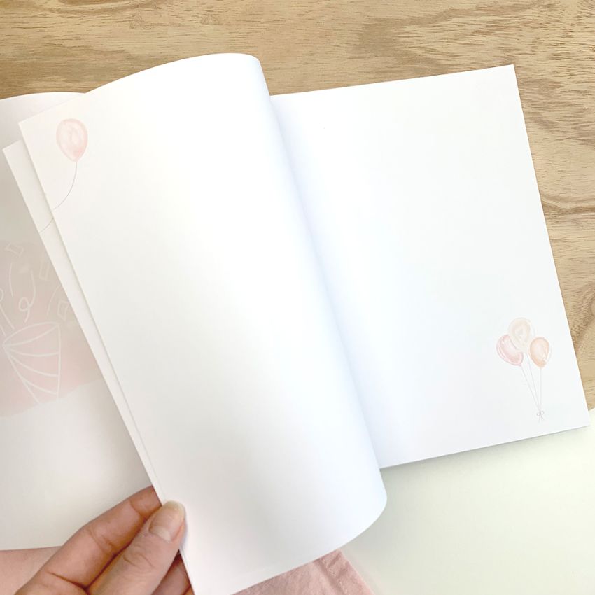 mintkind - Gästebuch Erinnerungsbuch Meine Babyparty Pink