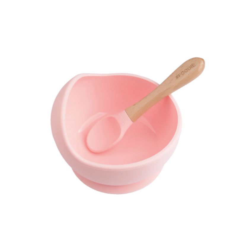 Glitter & Spice - Silikon Saugnapf Schale & Löffel Delicate Pink