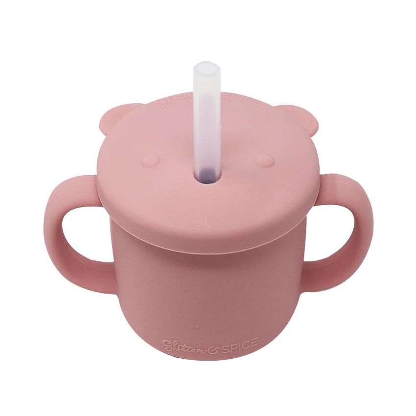 Glitter & Spice - Silikon Trinkbecher Bär Dusty Rose