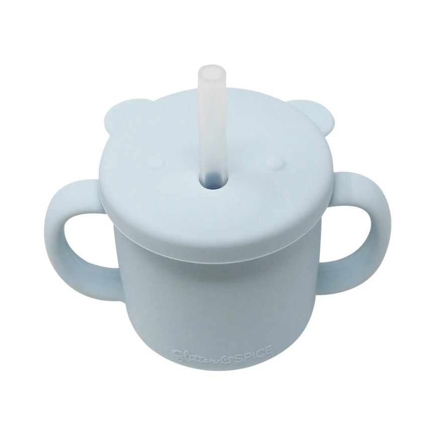 Glitter & Spice - Silikon Trinkbecher Bär Ice Blue