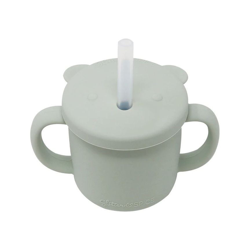 Glitter & Spice - Silikon Trinkbecher Bär Sage