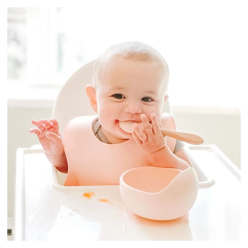 Glitter & Spice - Silikon Saugnapf Schale & Löffel Rust