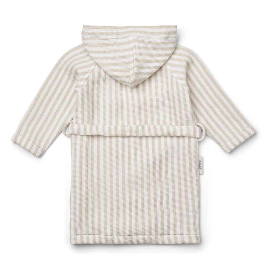 LIEWOOD - Gray Wellness Bademantel Waffelstoff Crisp White Sandy