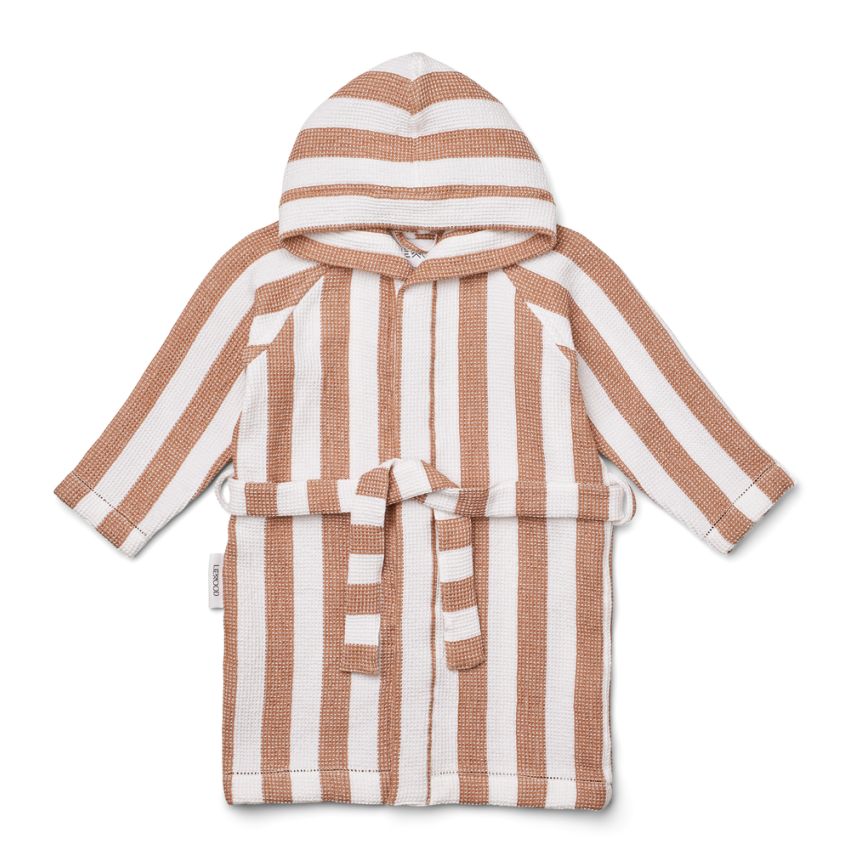 LIEWOOD - Gray Wellness Bademantel Waffelstoff White Tuscany