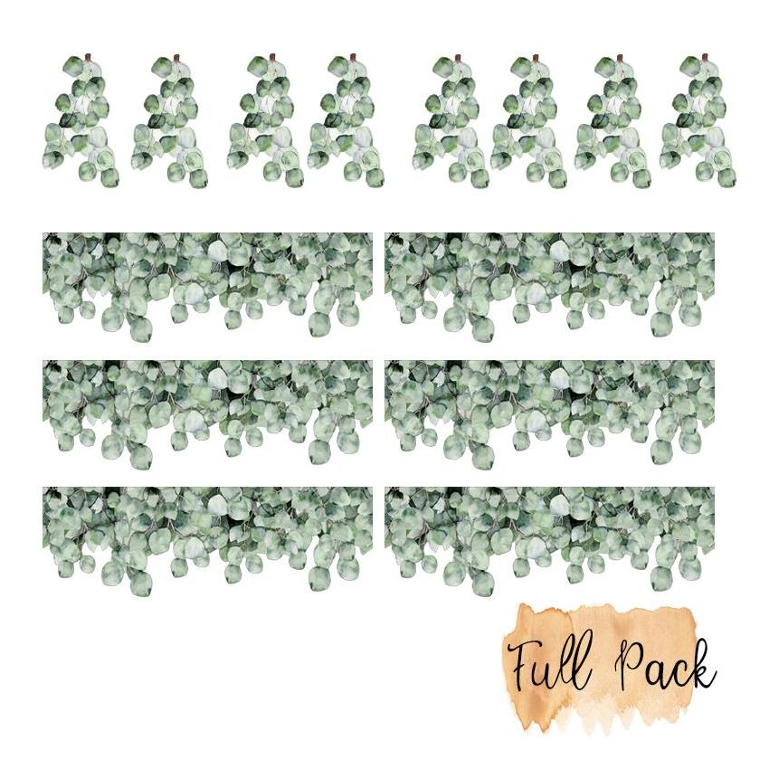 Little Rae Prints - Wandsticker Bordüre Green Leaves