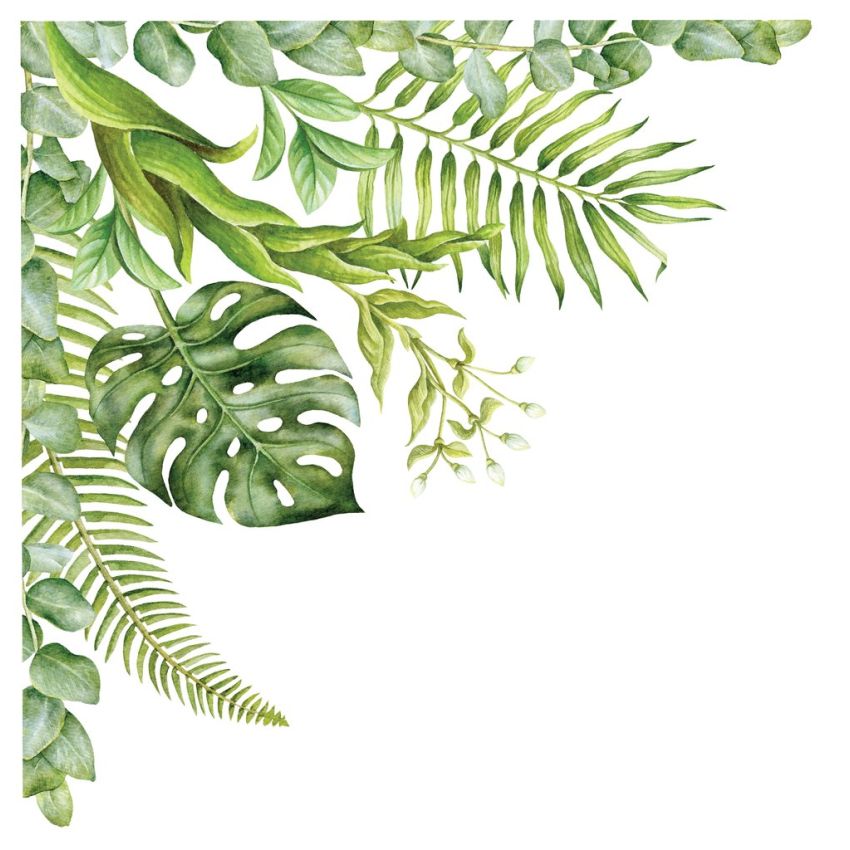 Ginger Monkey - Greenery Garden Corner Decal
