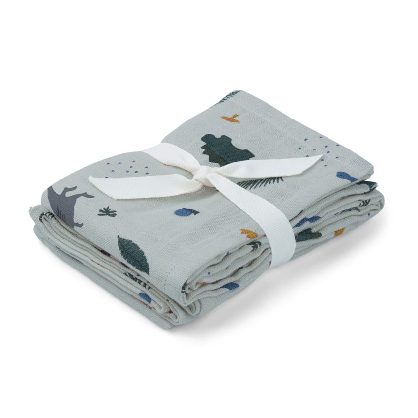 LIEWOOD - Muslin Set Hannah Dino Dove Blue