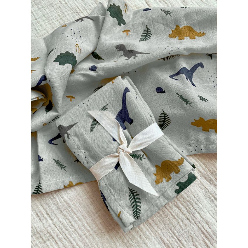 LIEWOOD - Muslin Set Hannah Dino Dove Blue