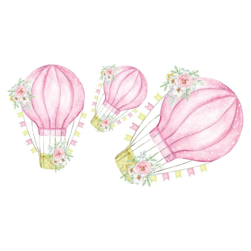 Ginger Monkey - Hot Air Balloons 1/2 Set pink