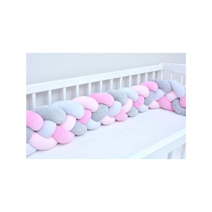 Sparrow - Bettschlange extrabreit pink - babypink - hellgrau - melange