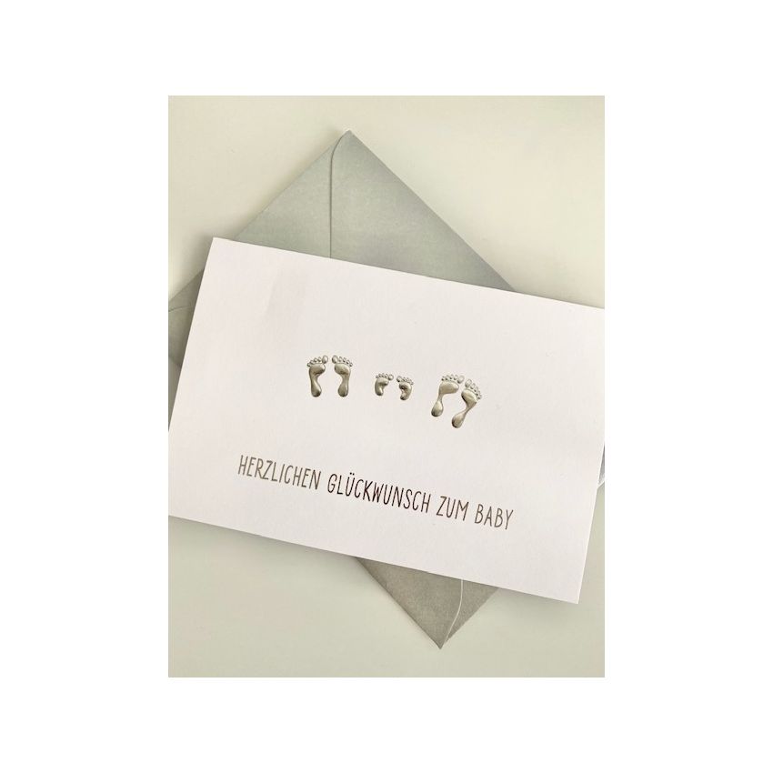 Grusskarte zur Geburt: Herzlichen Glückwunsch zum Baby