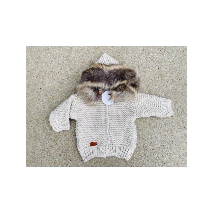 LAttante - Strickjacke Handmade Oversize Hellbeige