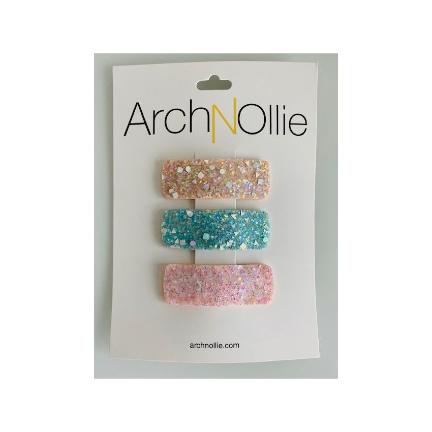 ArchNOllie - Haarclip Set Rechteck Glitter