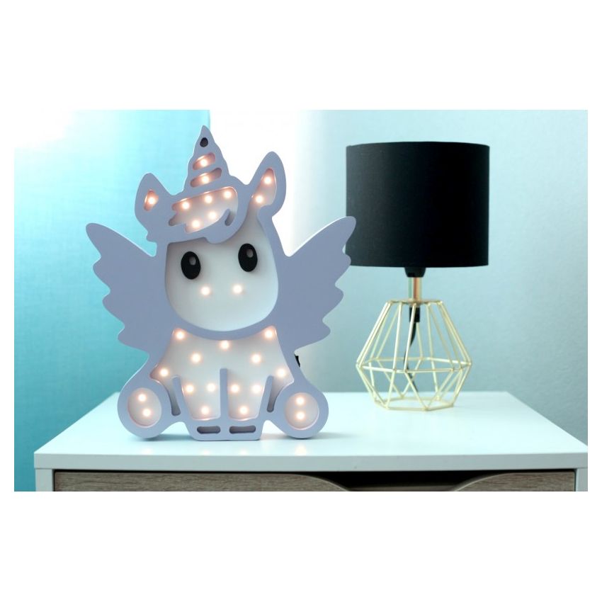 HappyMoon - LED Nachtlampe Einhorn flieder weiss
