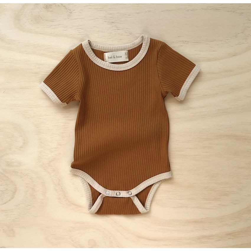 bel&bow - Ribbed Retro Ringer Body Mustard