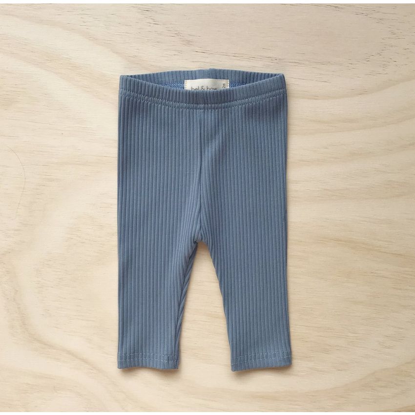 bel&bow - Ribbed Leggings Basic dusty Blue