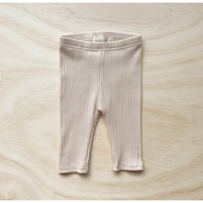 bel&bow - Ribbed Leggings Basic Oatmeal