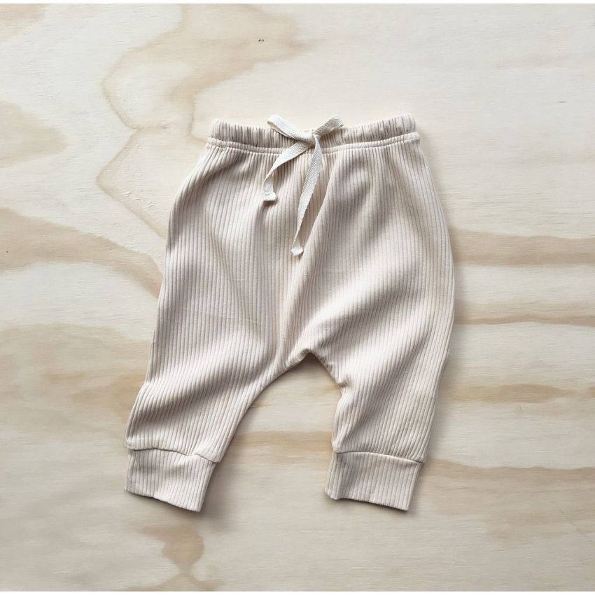 bel&bow - Ribbed Leggings Creme Gummizug