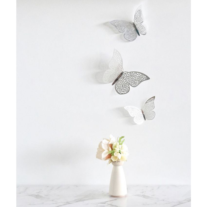 Little Miss Blossom - Schmetterlinge Metallic silber