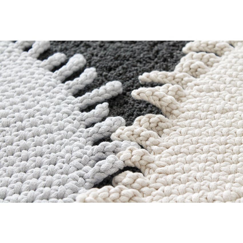 Zuri House - Häkel- Teppich mit Fransen grau