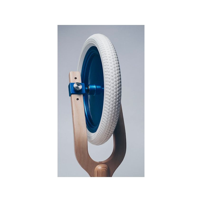 Brum Brum Bike - Laufrad Walnuss Holz dunkel Blau- weiss