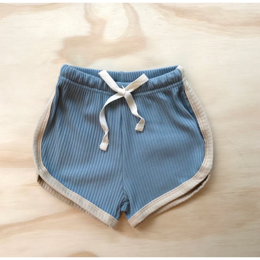 bel&bow - Ribbed Shorts dusty Blue