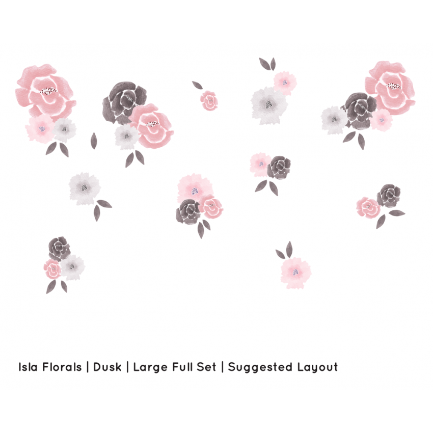 blond + noir - Wandsticker Isla Florals Dusk