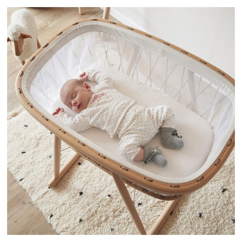 Charlie Crane - Spanntuch- Bezug Muslin für Babywiege Kumi Fawn