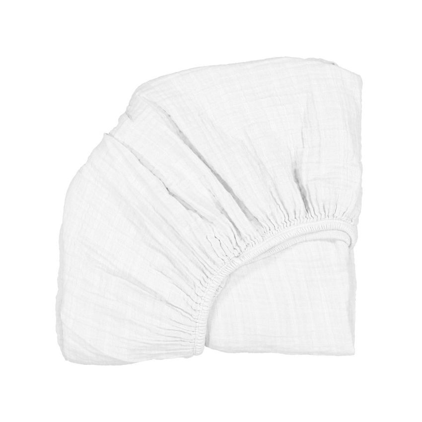 Charlie Crane - Spanntuch- Bezug Muslin für Babywiege Kumi weiss