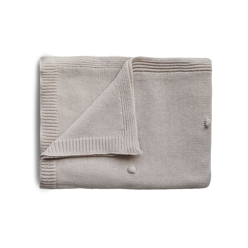 Mushie - Strickdecke Dots Off White Melange