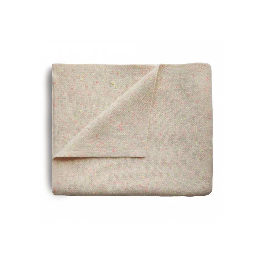 Mushie - Strickdecke Confetti Peach