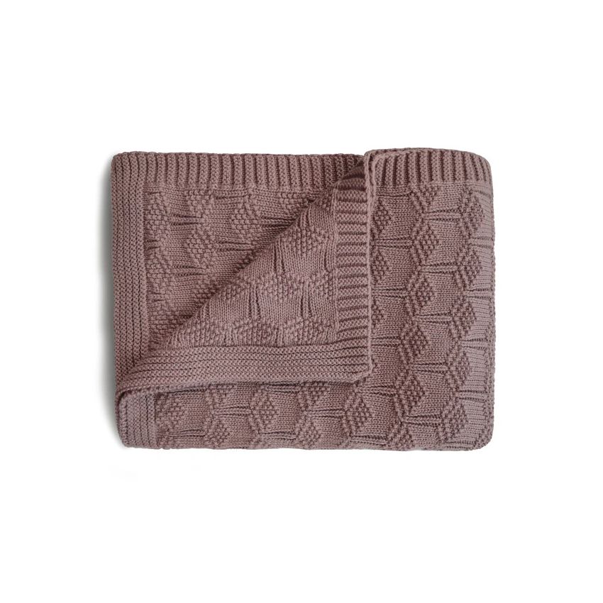 Mushie - Strickdecke Honeycomb Desert Rose