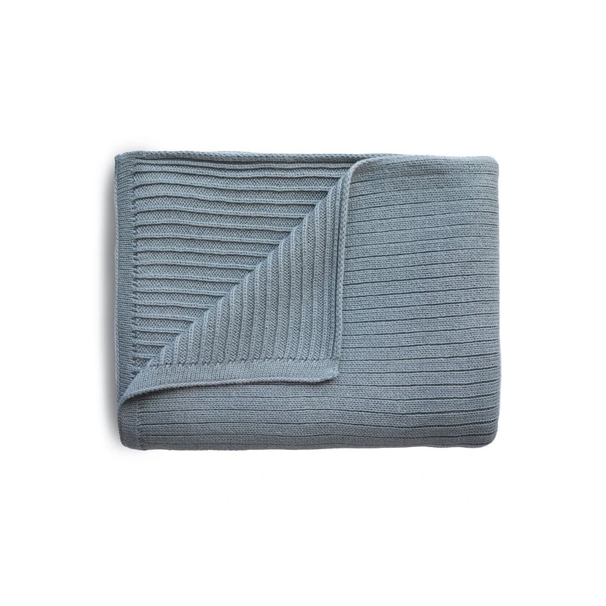 Mushie - Strickdecke Ripped Smoke