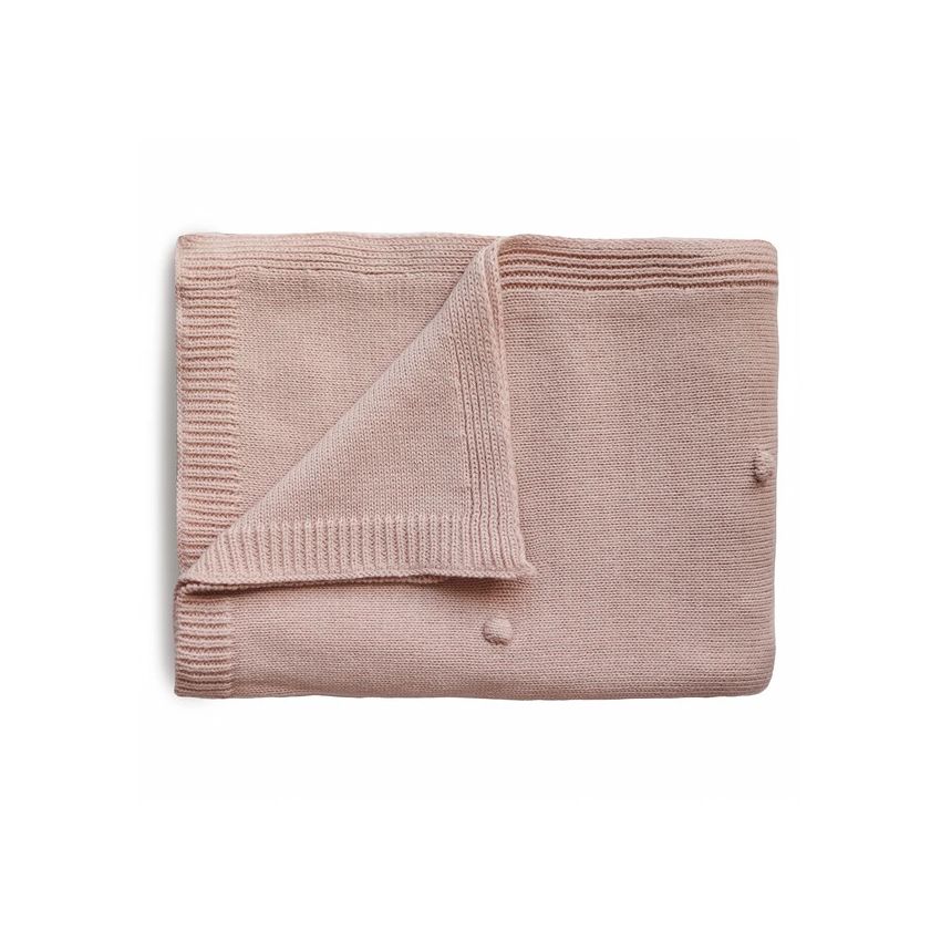 Mushie - Strickdecke Dots Blush
